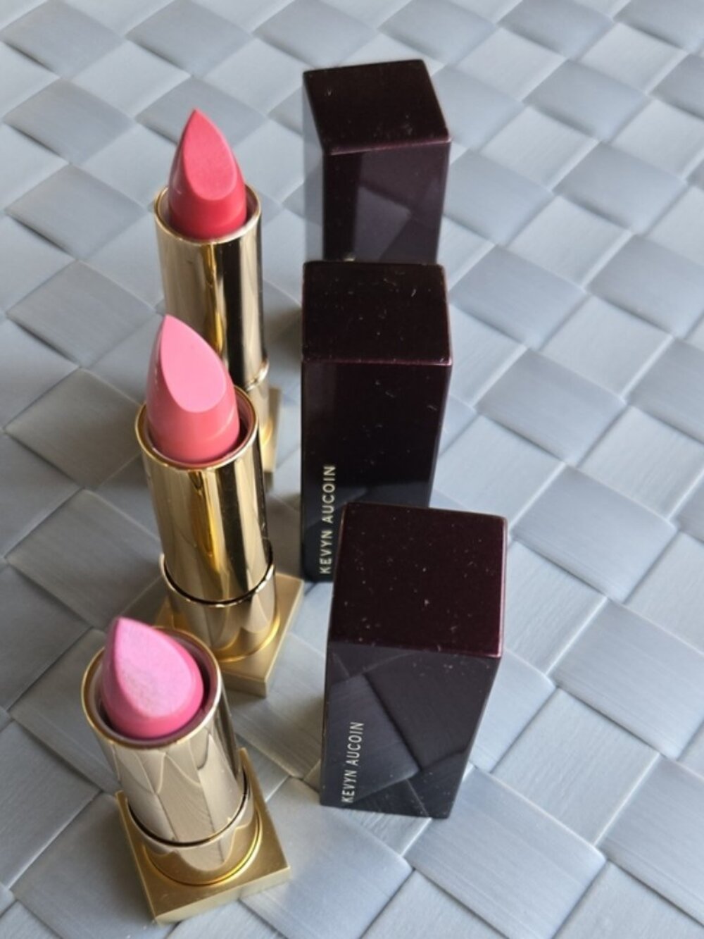 KEVYN AUCOIN The Expert Lip Color Trio (3) Lipstick Set Pink Shades NEW